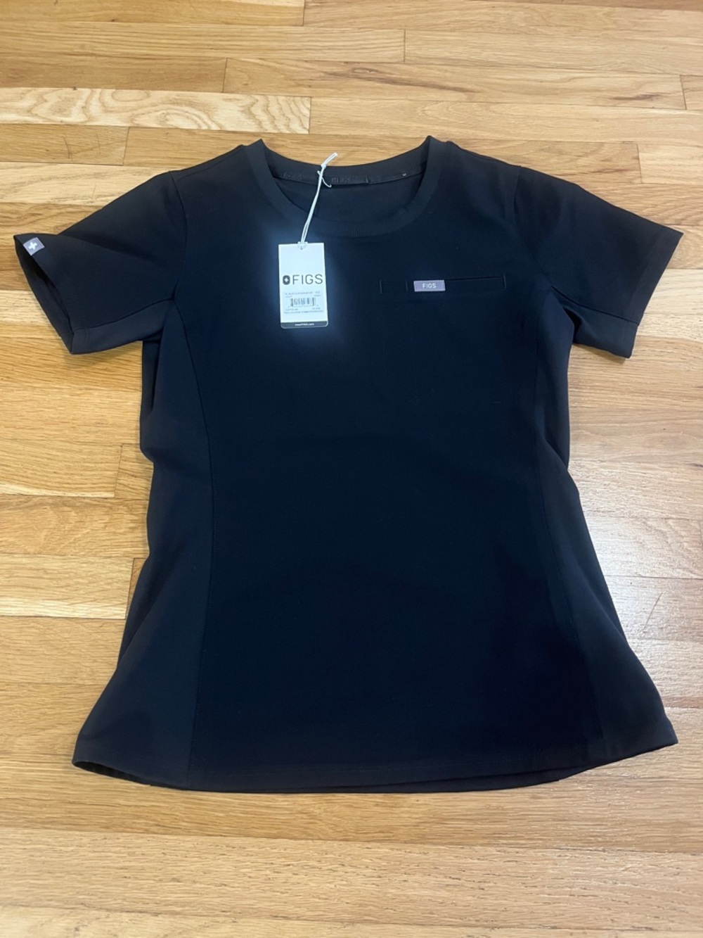 Women’s Black Eliza Slim Crew Neck - Scrub Top - XXS / Black